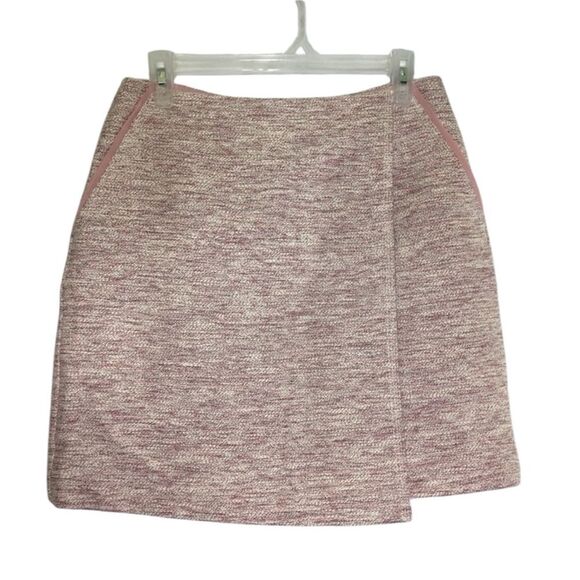 LOFT‎ PINK TWEED FAUX WRAP MINISKIRT 4 NWT - Picture 2 of 13